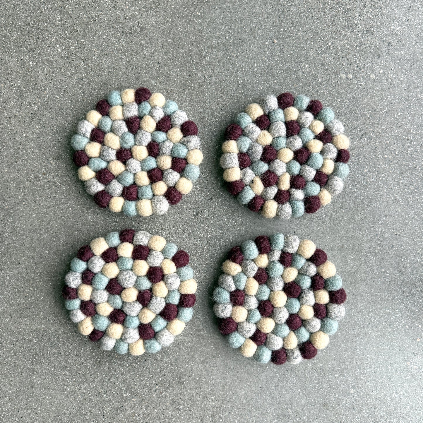 Felt Ball Coasters - Set of 4