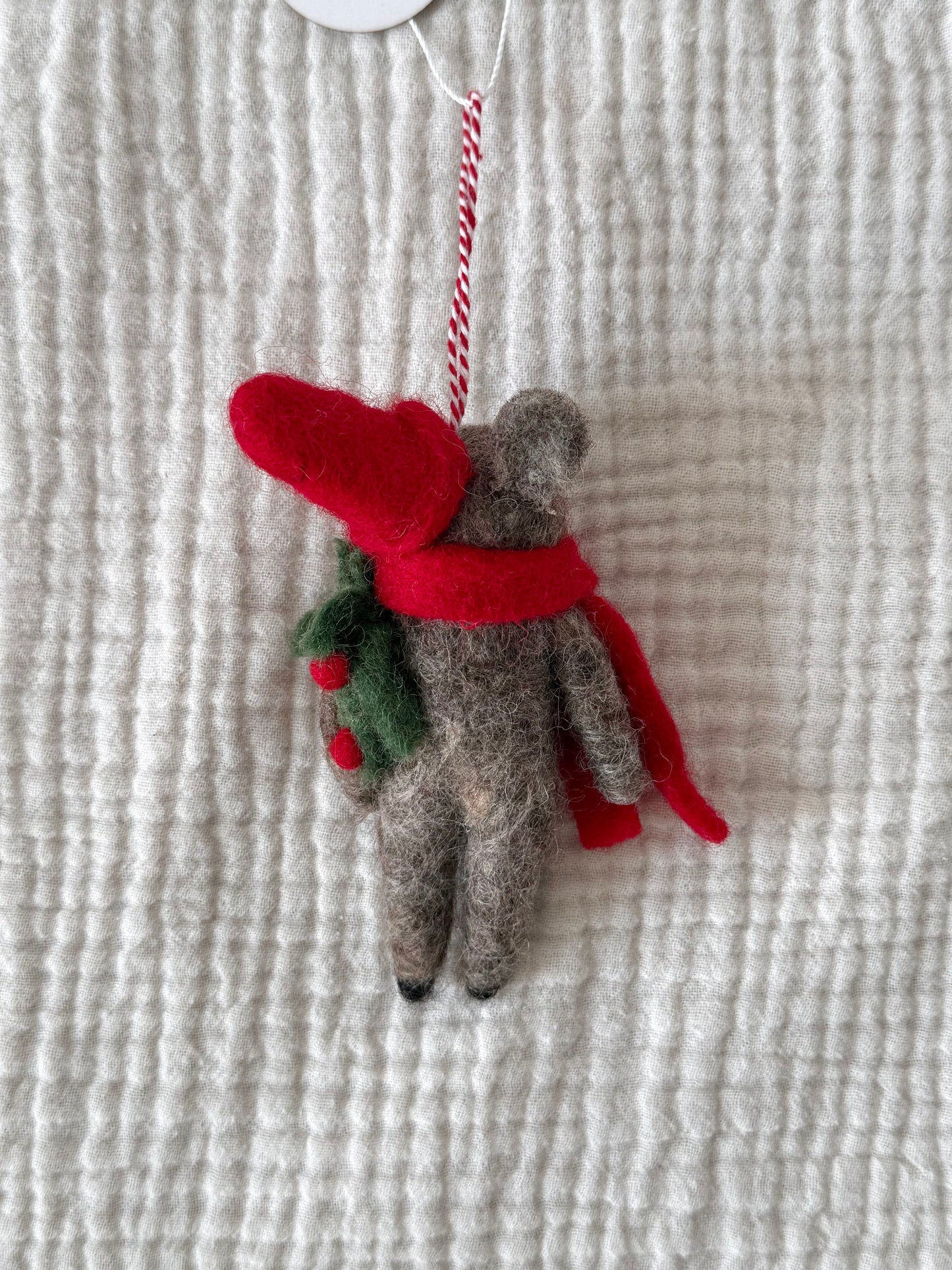 Christmas Bear with Wreath Ornament